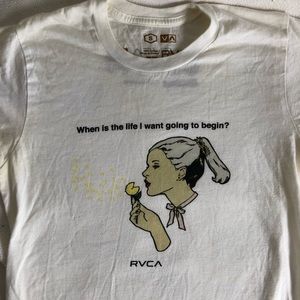 RVCA white printed t-shirt